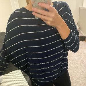 Jolie Navy Striped Dolman Sweater